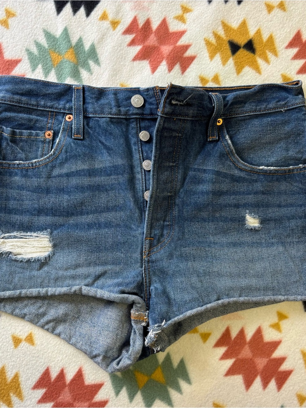 Levi's Blue High Waist Women’s Denim Shorts